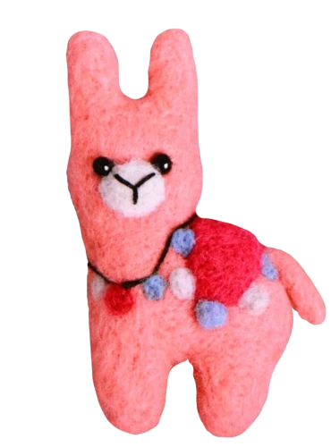 Brooch made of wool Magical llama