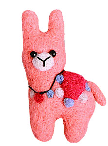 Brooch made of wool Magical llama