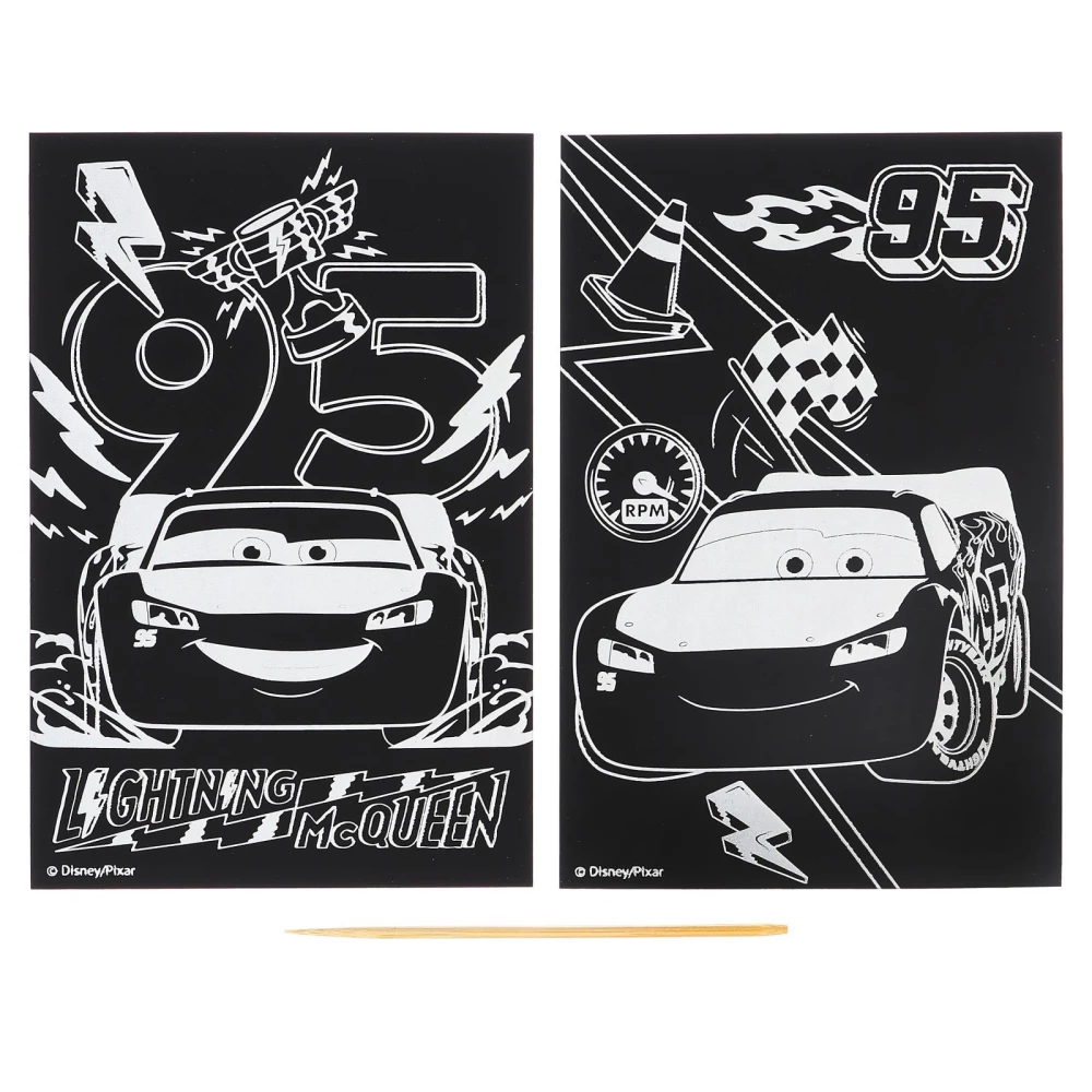 Engraving with Rainbow Background of Cars