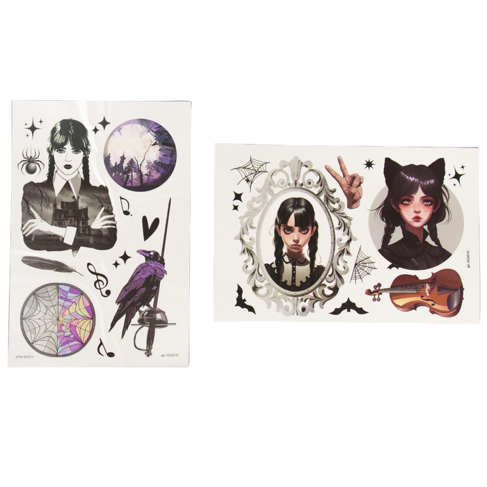 Radošais komplekts Tumšā stāsta, pārvietojamās tetovējumi, 2 lapas