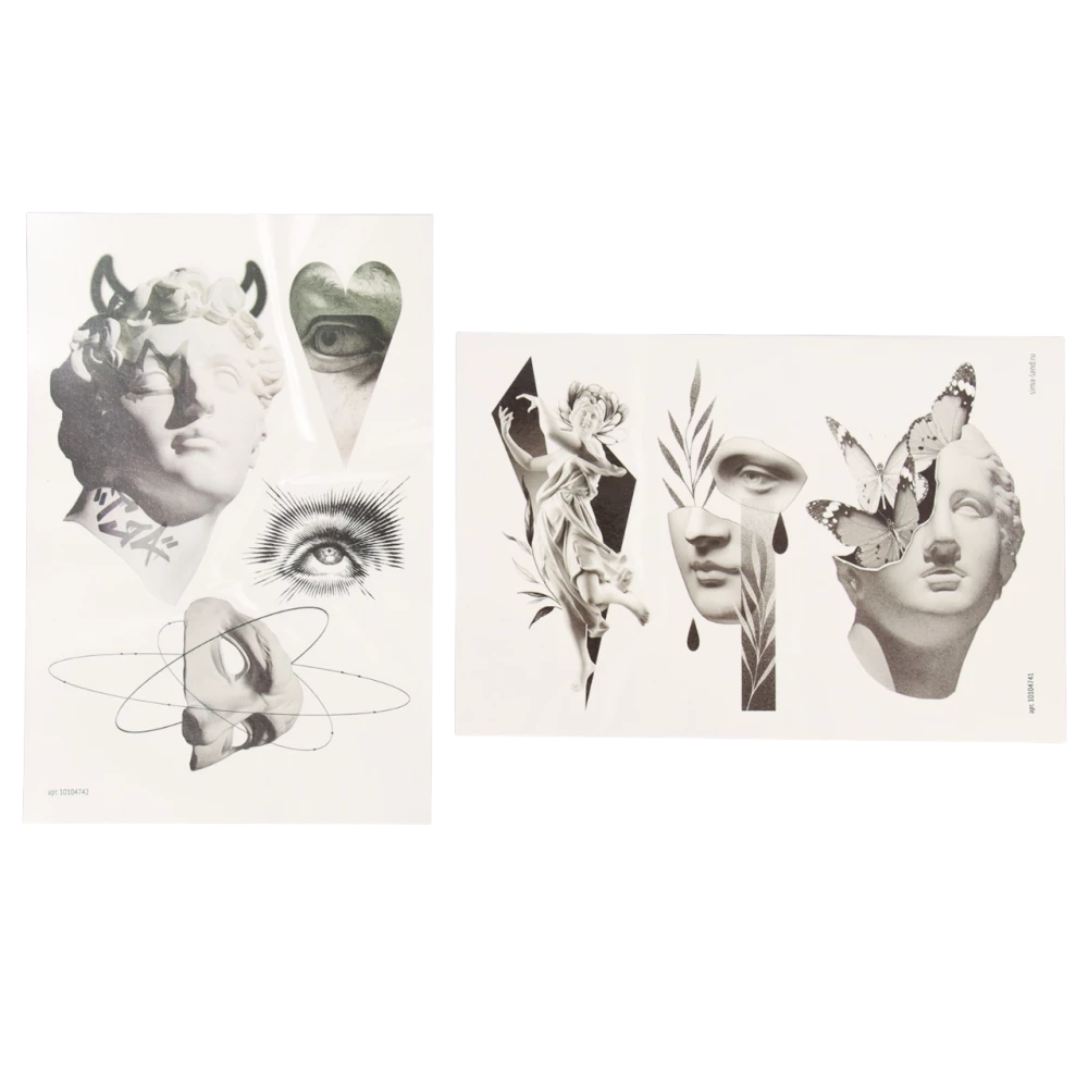Temporary Tattoos Sculpture, 2 sheets, tattoo