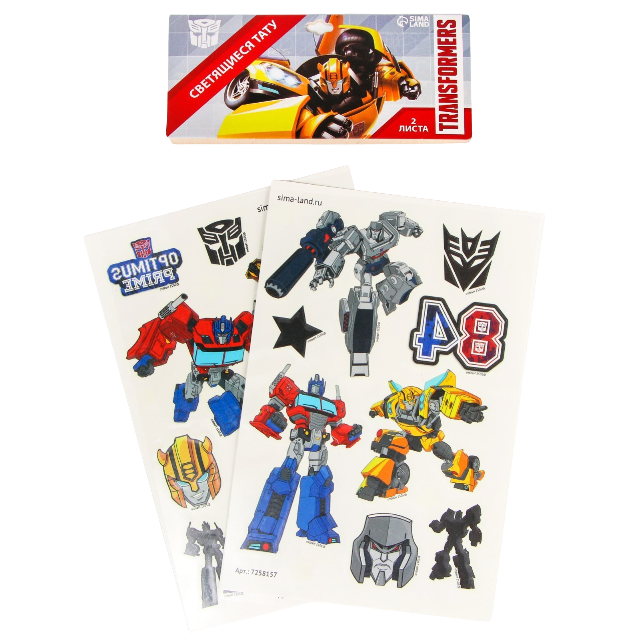 Bērnu tetovējumi, kas spīd tumsā Transformers