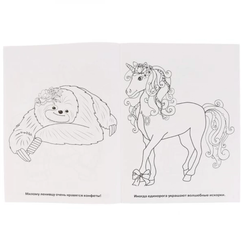Coloring Book Unicorns and Their Friends