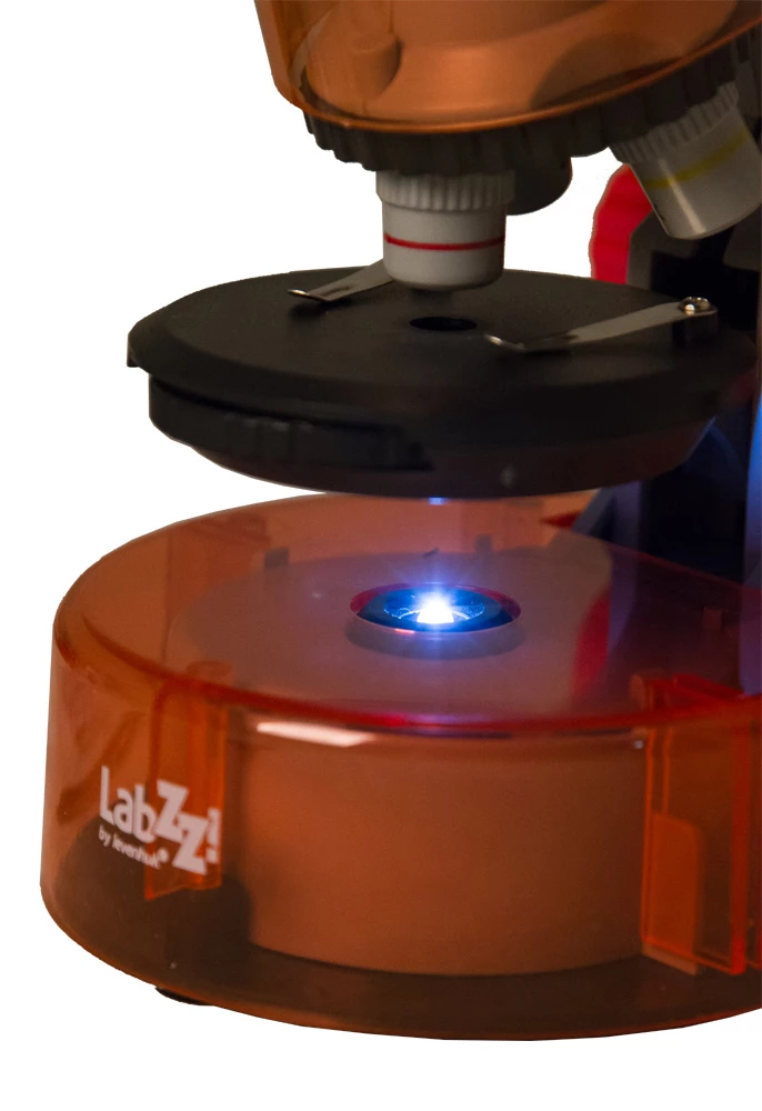 Levenhuk LabZZ M101 Orange Children's Microscope, 40x-640x, with Experiment Kit