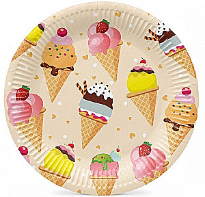 Jednorazowe talerze Ice Cream (8 szt.)