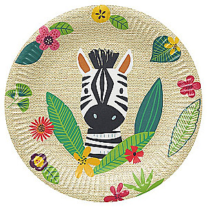 Jednorazowe talerze Jungle Friends (8 szt.)