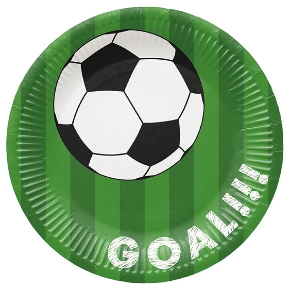 Disposable plates Soccer ball green (8 pcs)