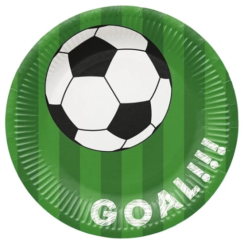 Disposable plates Soccer ball green (8 pcs)