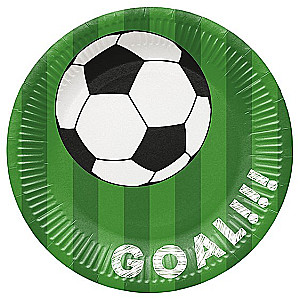 Disposable plates Soccer ball green (8 pcs)
