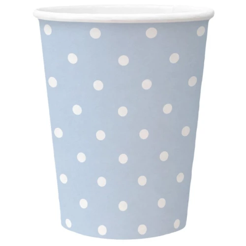 Disposable Cup Paw Dots Light Blue 250ml