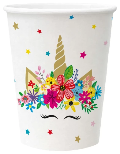 Disposable Cup Unicorn Party 250ml
