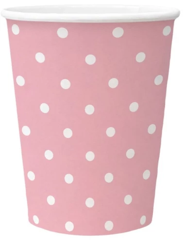Disposable Cup Dots Light Pink 250 ml
