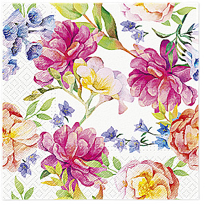 Orchid with Peony Napkins, 33x33 cm, 20 pieces