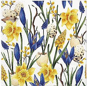 Muscari with Daffodils Napkins, 33x33 cm, 20 pieces