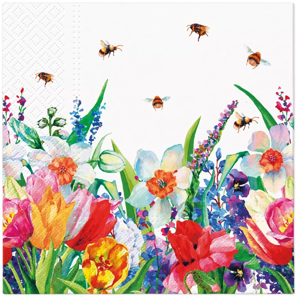Meadow with Bees Napkins, 33x33 cm, 20 pieces