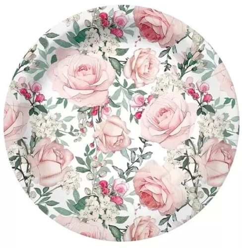 Gorgeous Roses Disposable Plates (8 pieces)