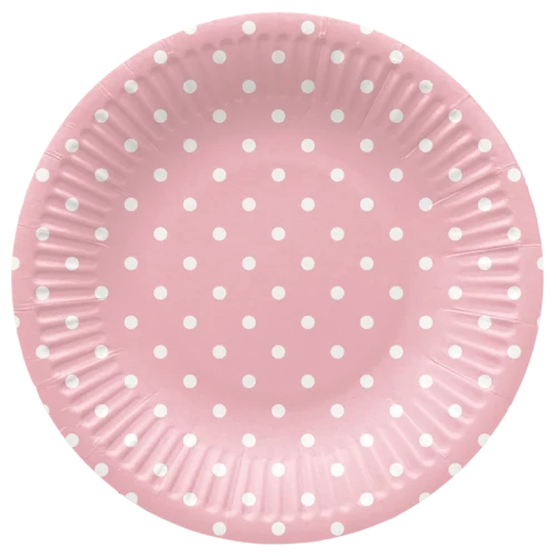 Dots Light Pink Disposable Plates (8 pieces)