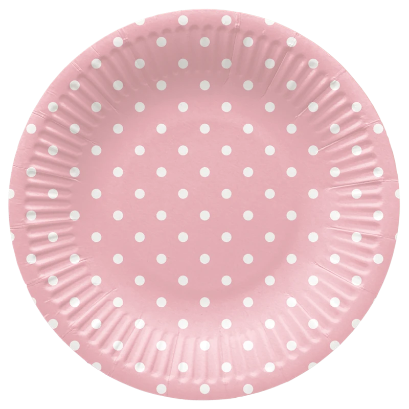 Одноразовые тарелки "Dots Light Pink" (8 штук)