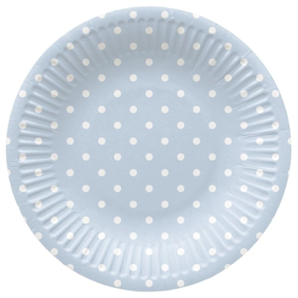 Talerze jednorazowe Dots Light Blue (8 sztuk)