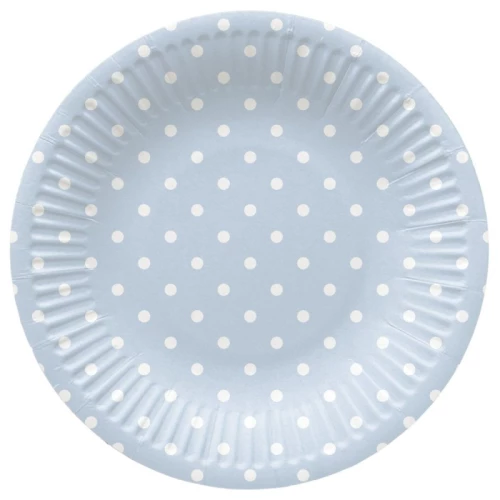 Disposable Plates Dots Light Blue (8 pieces)