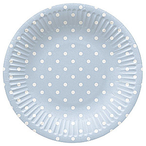 Talerze jednorazowe Dots Light Blue (8 sztuk)