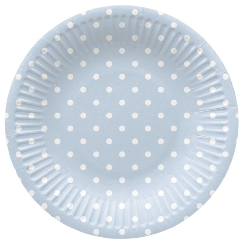 Одноразовые тарелки "Dots Light Blue" (8 штук)