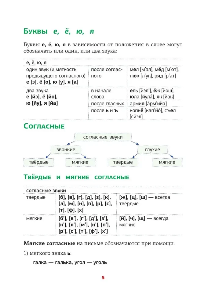 Russian Language. All Rules in Schemes and Tables