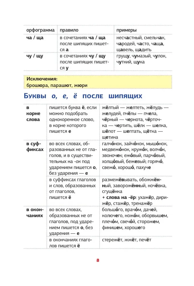 Russian Language. All Rules in Schemes and Tables