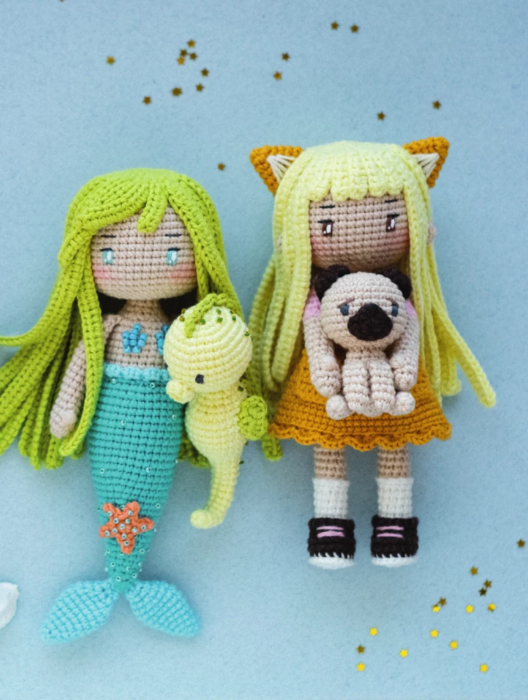 Yoko and the Seahorse. Anime Amigurumi with Schemes, Master Classes, and Video Tutorials for Beginners
