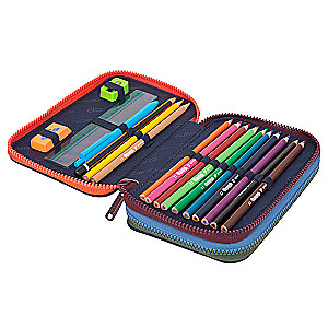 Pencil case with 2 compartments and accessories Coolpack Jumper 2 - Space adventure