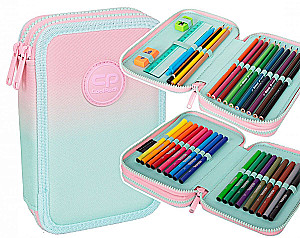 Pencil case with 2 compartments and accessories Coolpack Jumper 2 - Gradient strawberry