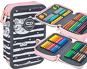 Pencil case with 2 compartments and accessories Coolpack Jumper 2 - Catnip