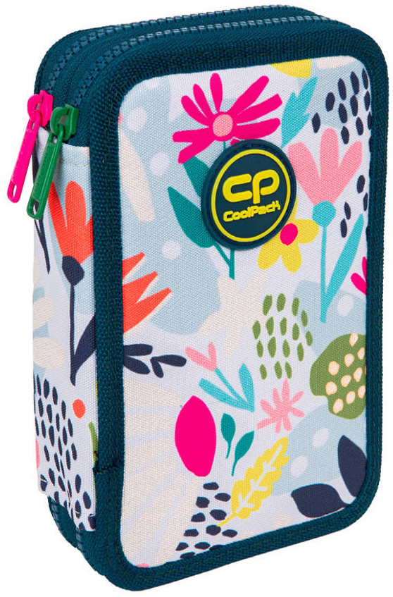 Pencil case with 2 compartments and accessories Coolpack Jumper 2 - Sunny day