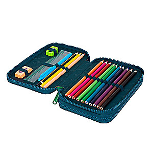 Pencil case with 2 compartments and accessories Coolpack Jumper 2 - Sunny day