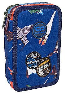 Pencil case with 2 compartments and accessories Coolpack Jumper 2 - Space adventure