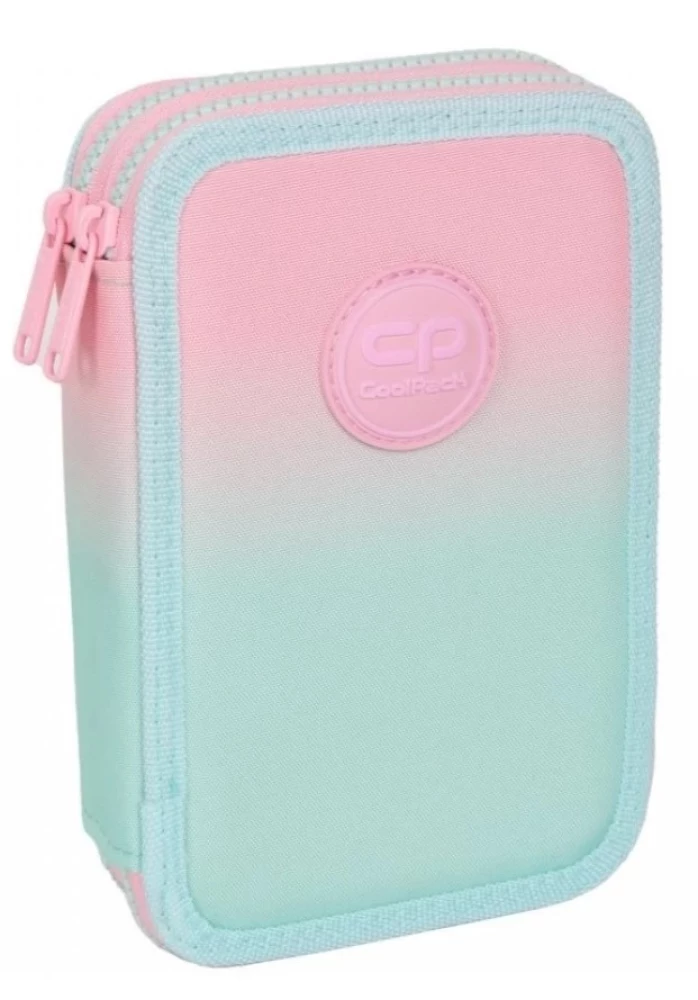 Pencil case with 2 compartments and accessories Coolpack Jumper 2 - Gradient strawberry