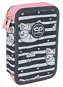 Pencil case with 2 compartments and accessories Coolpack Jumper 2 - Catnip