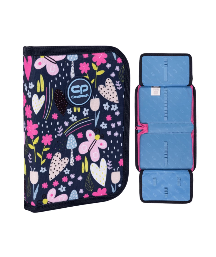 Two-flap pencil case with flowers, without fittings CoolPack Clipper - In the garden