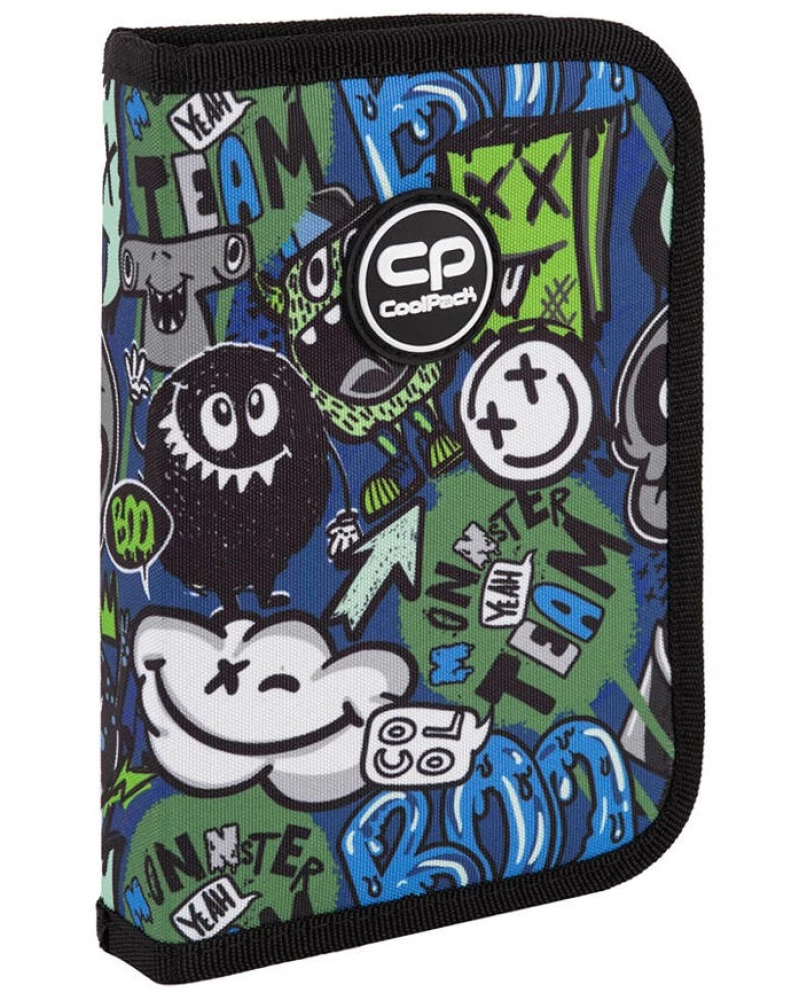Pencil case with 1 compartment without equipment Coolpack Clipper - Monster team