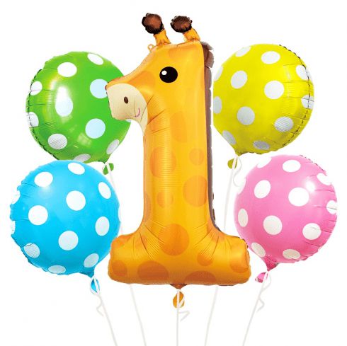 Foil Balloon - Giraffe No. 1 (set of 5 balloons)