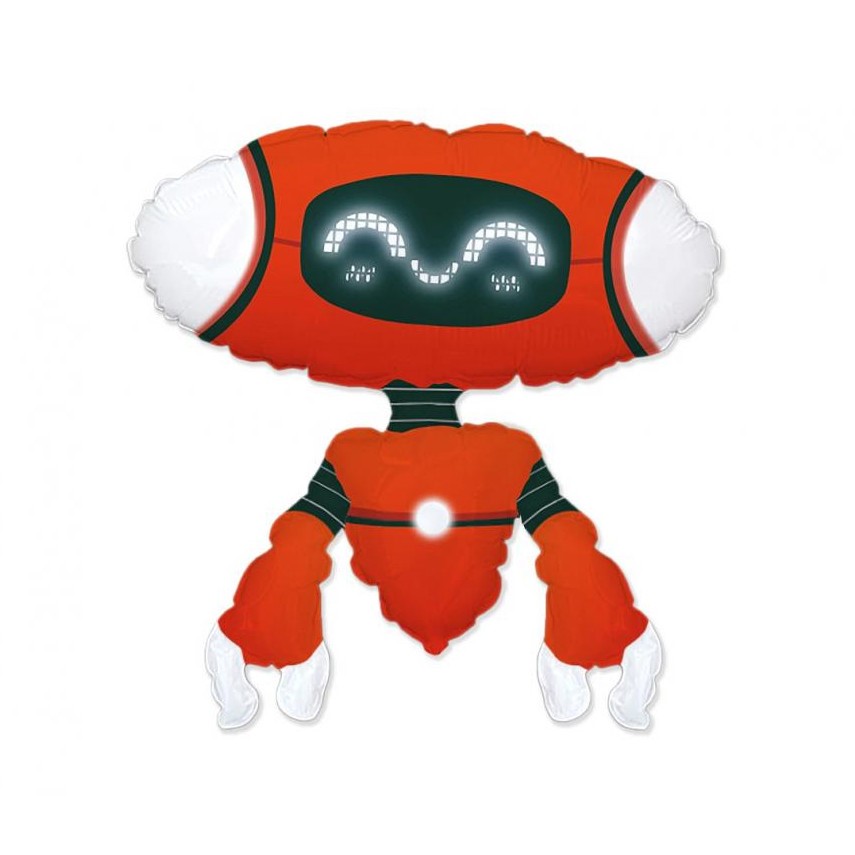 Foil Balloon - Robot (red)