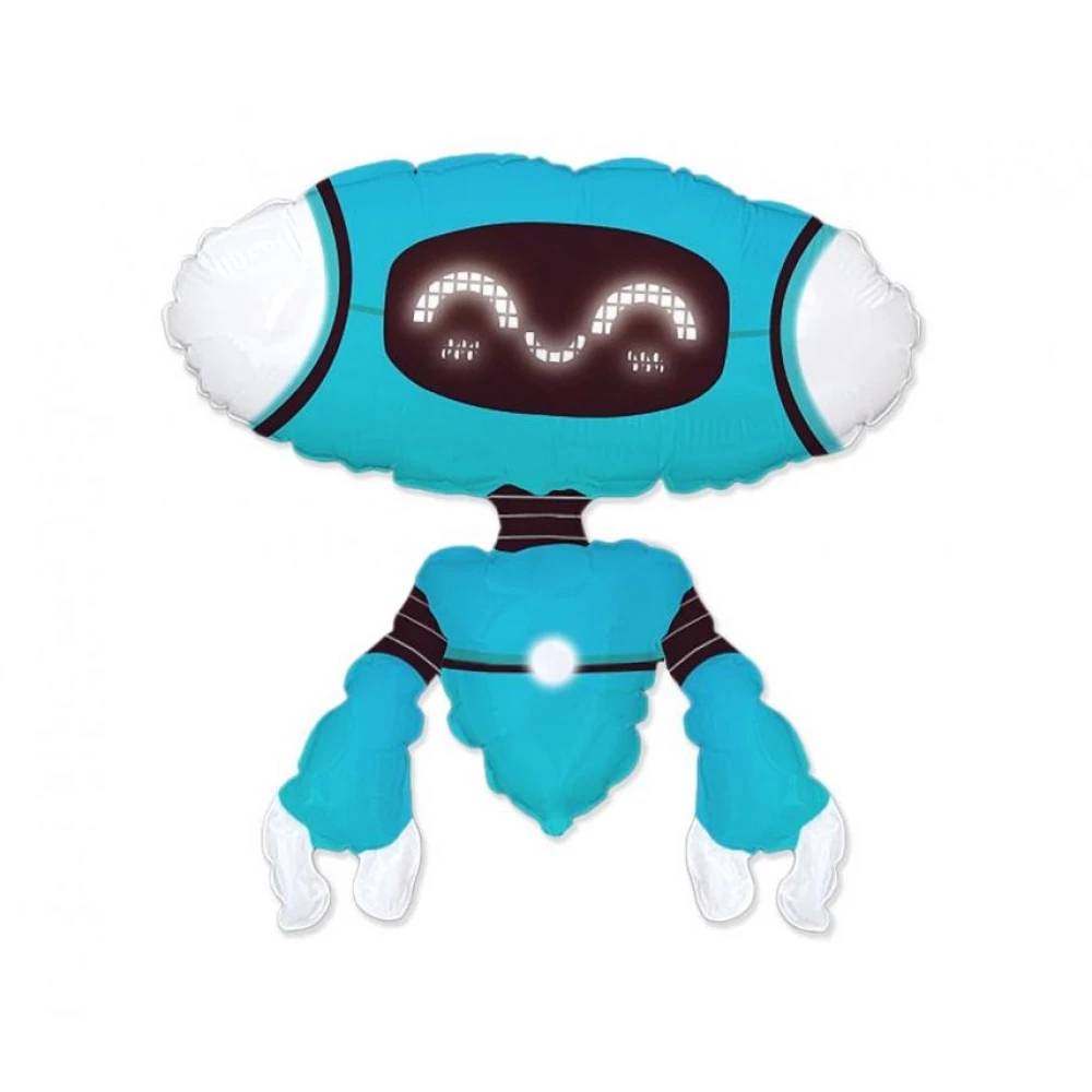 Balon foliowy - Robot (niebieski)