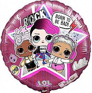 Foil Balloon 18"/46cm. LOL Dolls. Rock Stars