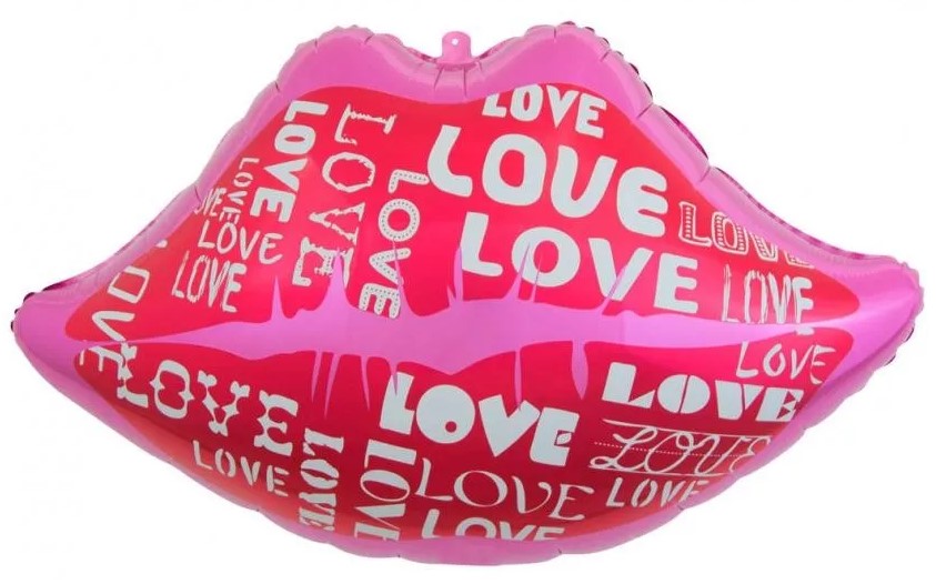 Foliowy balon powietrzny Usta i Miłość