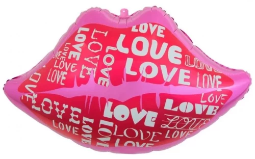 Foil Balloon Lips and Love