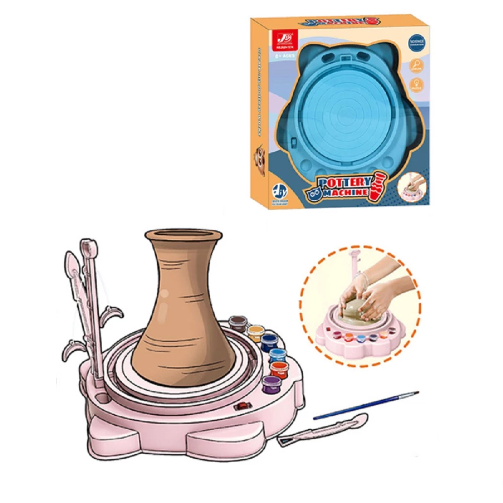 Pottery Wheel "Pottery Machine" with clay and paints
