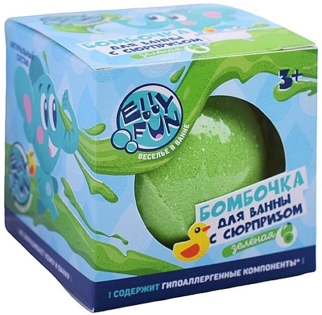 Vannas bumba ELLYFUN ar pārsteigumu. Zaļā krāsa