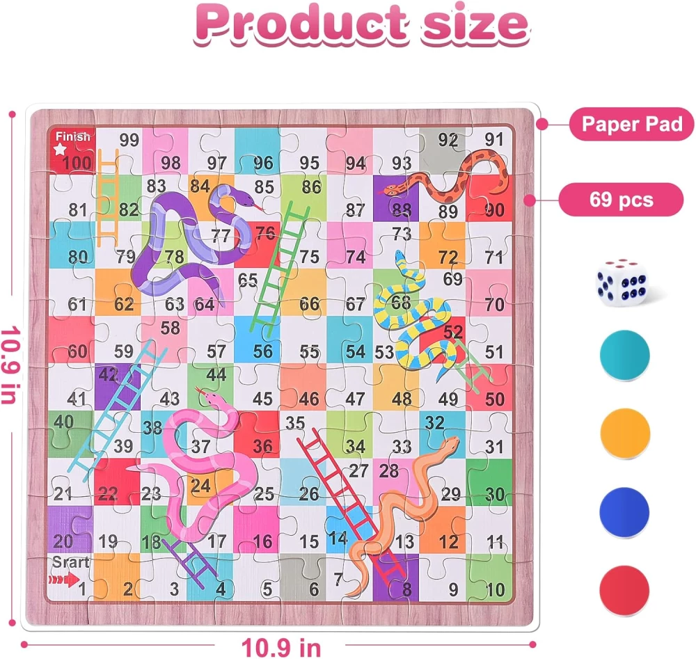 Gra planszowa 2w1 - Puzzle + Węże