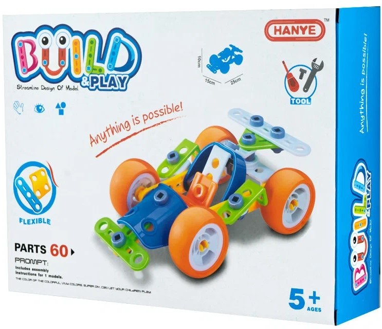 Educational Construction Toy - Build Play, 60 Pieces