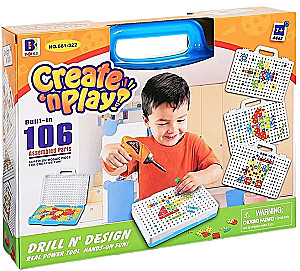 Developing tabletop construction game - Drill N' Design, 106 pieces
